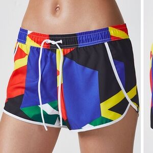 Fabletics Carrie Short Womens Large Geometric Print Running Shorts Athletic